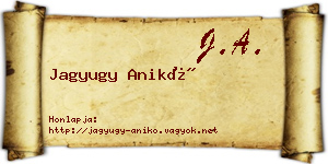 Jagyugy Anikó névjegykártya